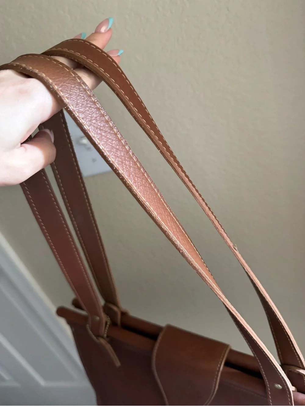 Vintage Coach Barclay Leather XL tote bag in Saddle Brown - Picture 12 of 16